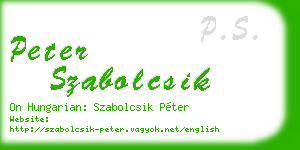 peter szabolcsik business card